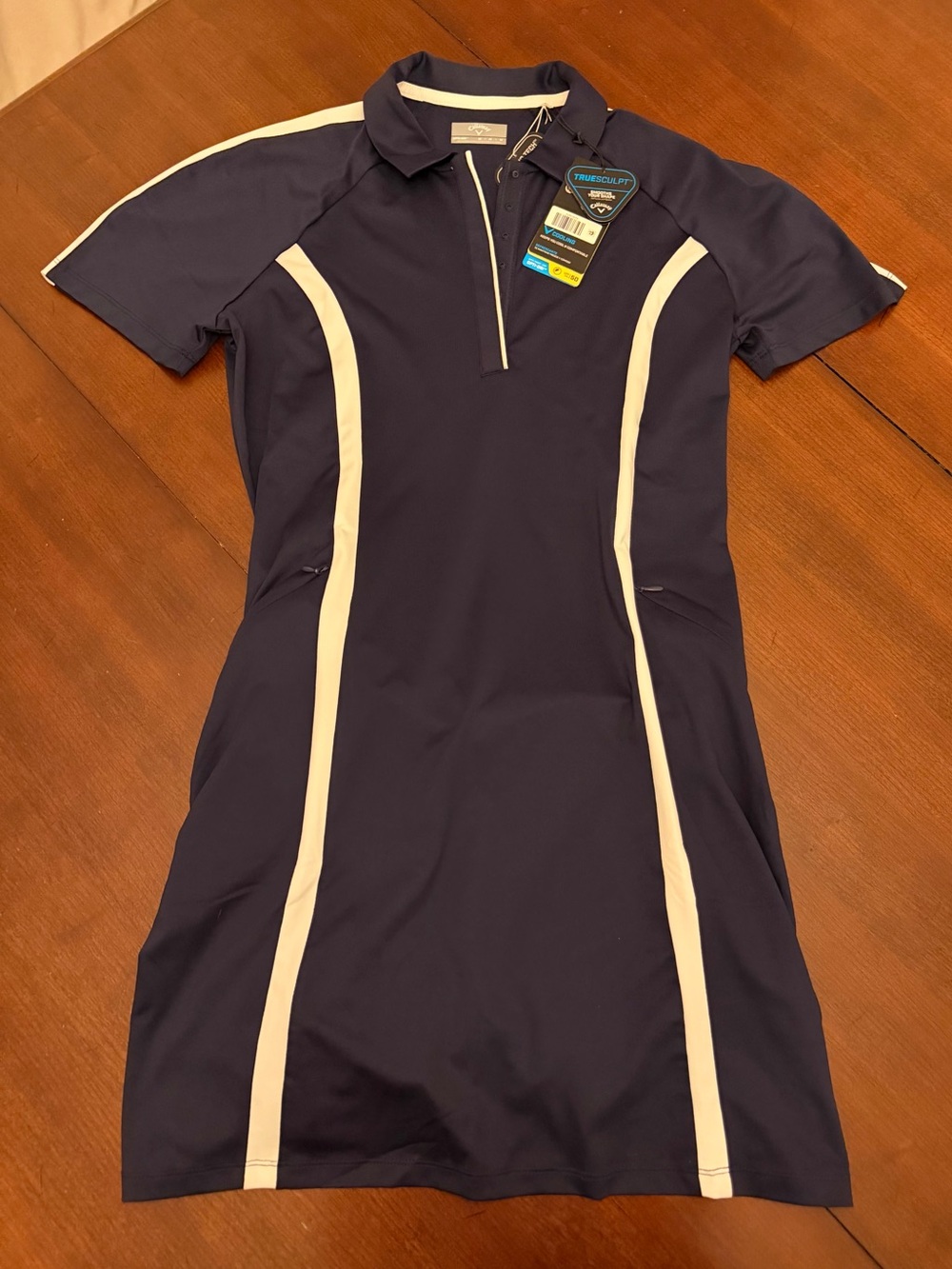 Callaway Navy Blue and White Golf Polo Dress